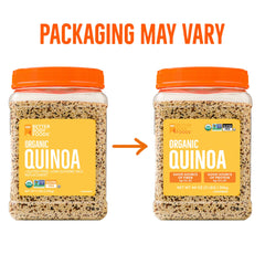 BetterBody Foods organic quinoa bowl, ready to eat.