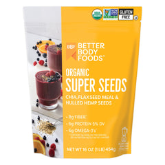 BetterBody Foods Organic Super Seeds bag ready for pantry and everyday use.