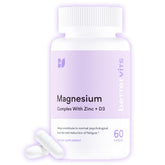 Bettervits magnesium glycinate bottle on a clean surface for a calm evening routine.