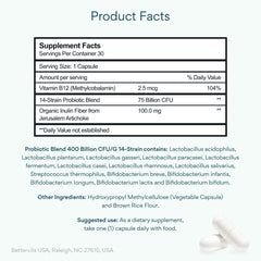 Close-up of Bettervits probiotic capsules for daily use