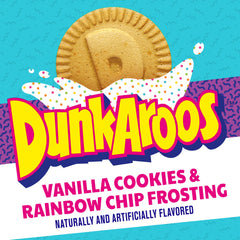 Vanilla cookies for dipping with rainbow frosting, tasty dunkable treat.