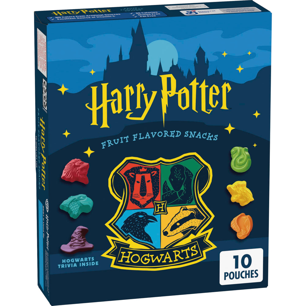 Betty Crocker Harry Potter fruit snacks package with magical shapes for on-the-go snacking