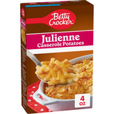 Betty Crocker Julienne Casserole Potatoes box front—ready-to-prepare side.