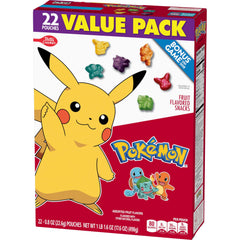 Betty Crocker Pokemon Fruit Snacks packaging, easy grab-and-go snack for busy days.