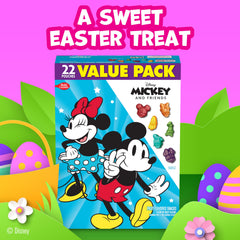 Disney Mickey and Friends character shapes add playful appeal to snack time.