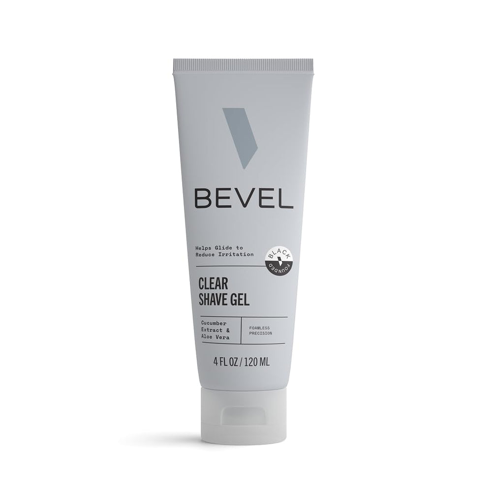 Bevel Essentials Clear Shave Gel bottle for portable precise grooming