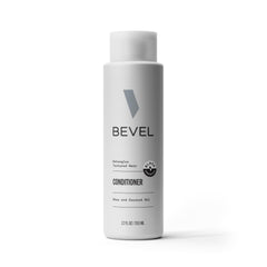 Bevel conditioner bottle showing coconut oil and shea butter for hydrated hair