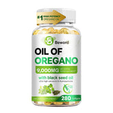 BEWORD Oil of Oregano with Black Seed Oil bottle front view highlights the dual-action blend for daily immune support.