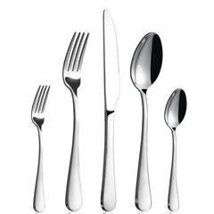 BEWOS silverware 20-piece set for four with durable, rust-resistant finish for daily meals.