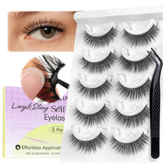 BEYELIAN self-adhesive eyelashes pack closeup for quick, glue-free wear