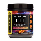 Beyond Raw LIT V2 bottle pouring, energizing pre-workout ritual