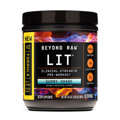 Beyond Raw LIT V2 bottle pour shows powerful pre-workout energy for intense sessions.