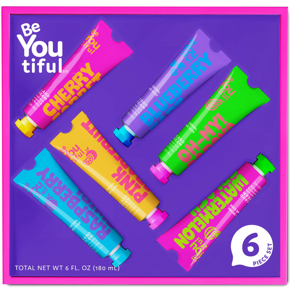BeYoutiful six-scent hand lotion set for sharing during sleepovers.