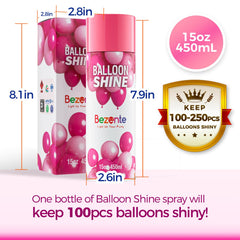 Glossy Bezente balloons after a quick spray enhance color and brilliance.