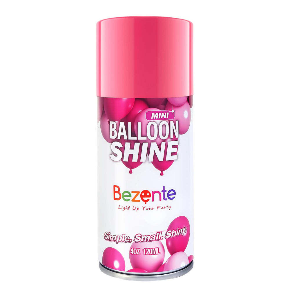 Bezente Balloon Shine Spray compact bottle ready for easy, on-the-go party decorating.