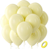 Bezente pastel yellow balloons, 12-inch, perfect for sunflowers and festive decor.