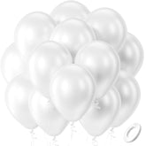 Bezente pearl white balloons 12inch create an elegant wedding backdrop.