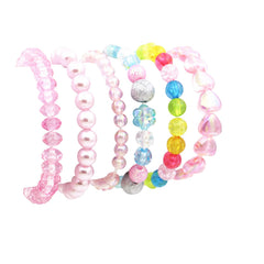 BGSHEMNI princess bracelets set with colorful beads for kid-friendly, easy-to-wear style.