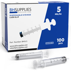BH Supplies 5ml oral syringe with no needle in sterile packaging for clean dispensing.