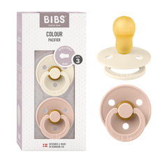 BIBS pacifiers colour collection blush ivory pack front view for gentle self-soothing.