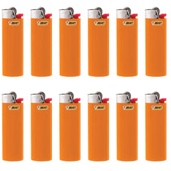BIC Classic Maxi Pocket Lighter orange side view, portable for on-the-go lighting.