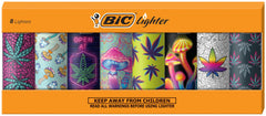 BIC Maxi Pocket Lighter Counterculture design Wildflower: reliable flame for outdoor use and candle lighting.
