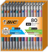 BIC mechanical pencils with color barrels, 80-pack, ideal for classroom organization