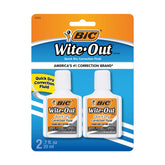 BIC Wite-Out Quick Dry bottle close-up showing white correction fluid
