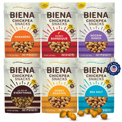 BIENA Chickpeas Sea Salt bag for a crunchy, protein-packed snack.