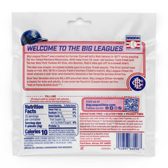 Big League Chew Curveball closeup reveals soft shreds and lasting flavor.