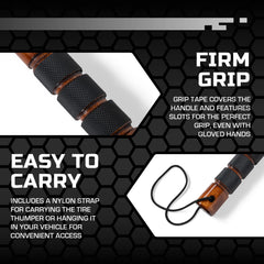 BIG RIG DEFENSE B R Tire thumper balanced weight and durable design on the road.