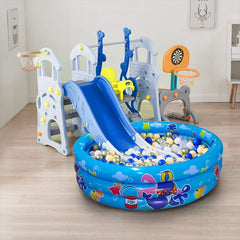Big Summer 3 Rings Kiddie Pool blue ball pit, versatile space for toys and splashes.