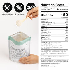 Big Bold Health buckwheat flour in a mixing bowl for gluten-free baking
