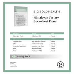 Big Bold Health gluten-free buckwheat flour jar on a kitchen counter
