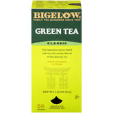 Bigelow Green Tea Bags box front, ideal for a calming afternoon cup.
