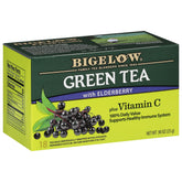 Bigelow Green Tea with Elderberry Plus Vitamin C cup for a refreshing morning boost