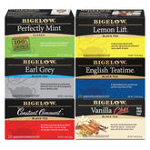 Bigelow caffeinated black tea variety pack with 120 foil-wrapped bags.