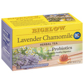 Bigelow Tea Lavender Chamomile Plus Probiotics pack with probiotic blend for a calming routine