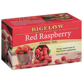 Bigelow Red Raspberry tea bags in foil pouches preserve aroma and freshness