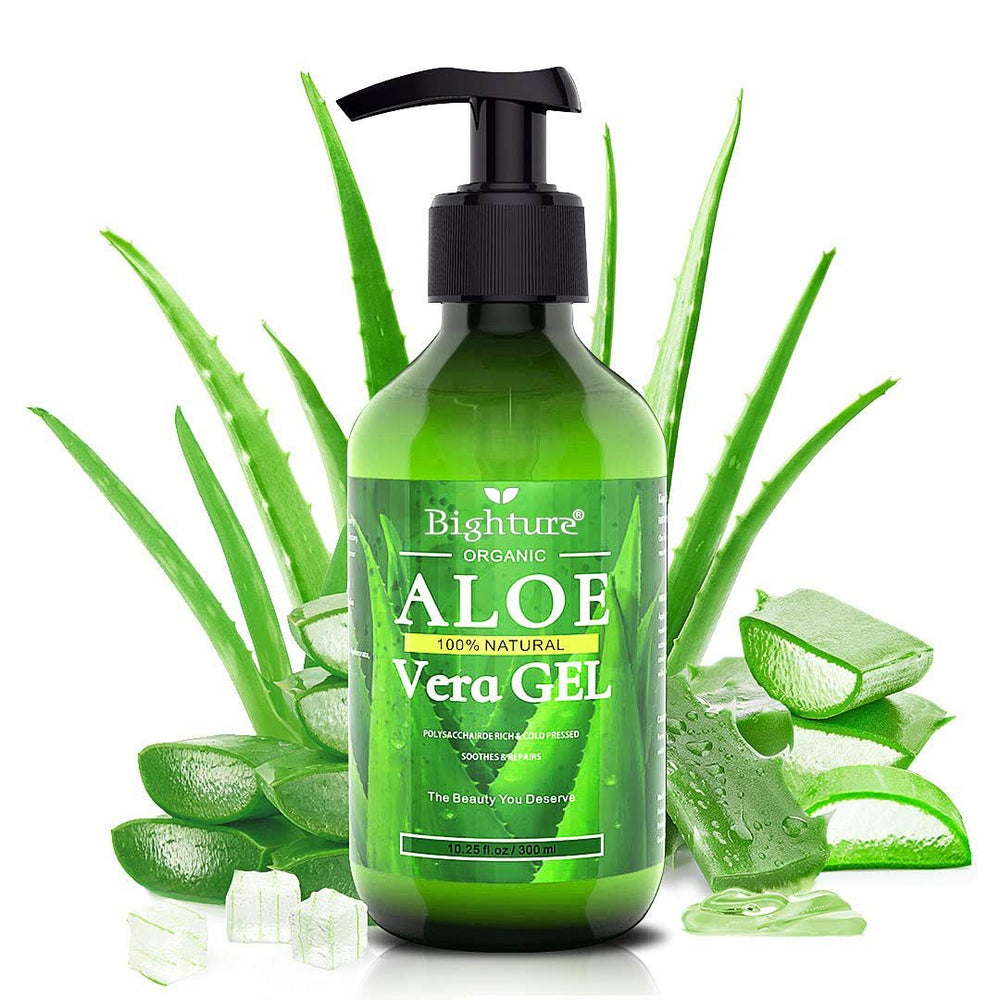 BIGHTURE Aloe Vera Gel bottle for skin care and hydration