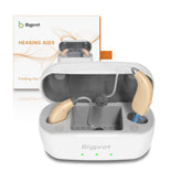 Bigprot rechargeable hearing aids in-ear fit for all-day comfort and clear conversations.