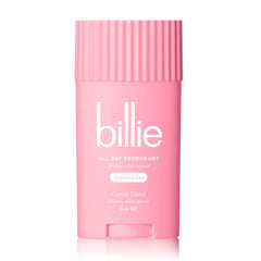 Billie All Day Deodorant Cotton Cloud packaging; aluminum-free protection for lasting freshness.