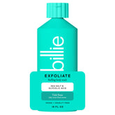 Billie exfoliating body wash bottle with sea salt floral scent for exfoliation.