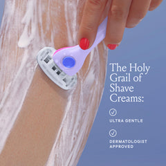 Billie Whipped Shave Cream dense-to-airy foam texture forming a protective barrier.