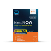 BinaxNOW combo test kit box front, ready-to-use packaging for fast at-home testing.