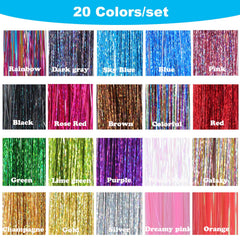 Bintvoy 48-inch glitter tinsel enhances braids with dazzling length