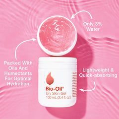 Bio-Oil Dry Skin Gel applied to the face for moisturization.