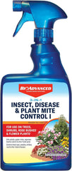 BioAdvanced 3-in-1 bottle label close-up showing pest and disease protection.
