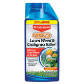 BioAdvanced All-In-One bottle pour enables easy targeted lawn weed treatment.