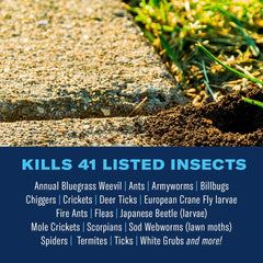 Granules from BioAdvanced Complete Insect Killer spread with a spreader